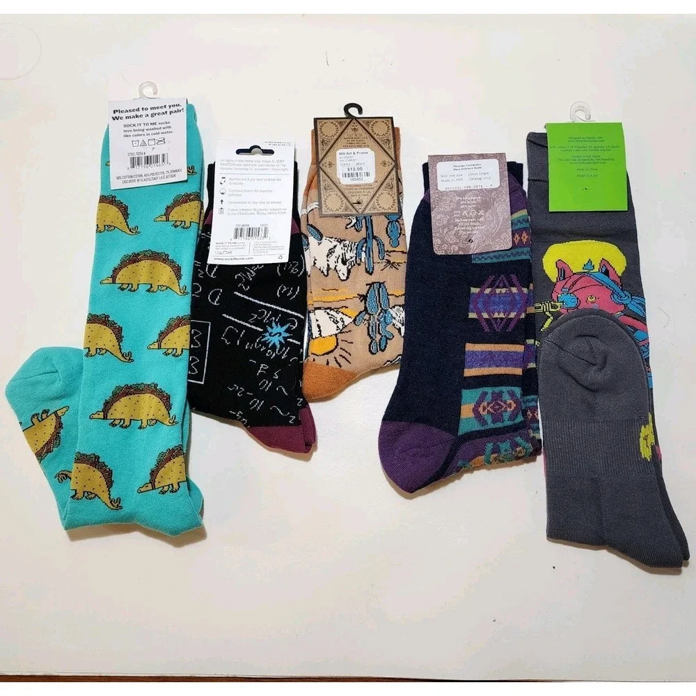 Mens Novelty Sock Bundle 5 Pairs All‎ NEW Great as Stocking Stuffers!